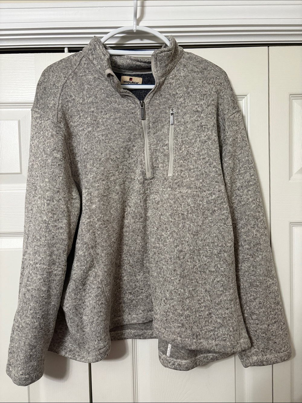 Woolrich Heather Gray Zip-Up Fleece Pullover